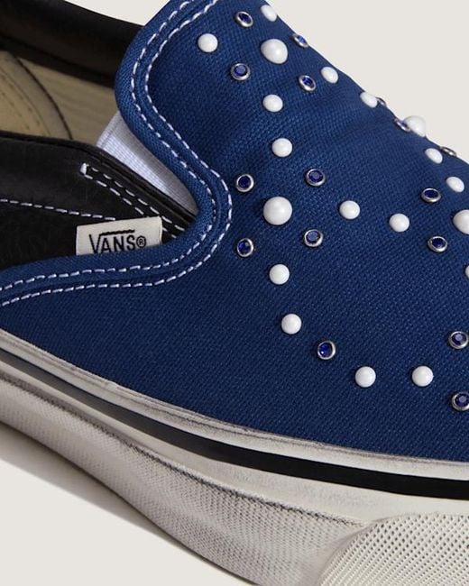 Vans Blue Premium Classic Slip-On Shoes for men