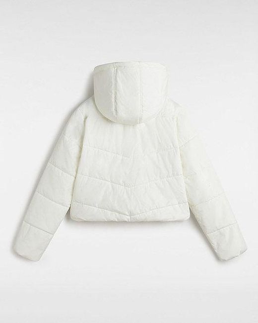 Vans White Mte Foundry Crop Puff Hood Jacket (Marshmallow)