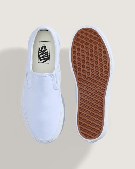 Vans White Classic Slip-On Platform Shoes