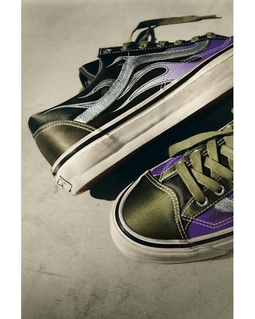 Vans Green Premium Old Skool 36 Flames Shoes for men
