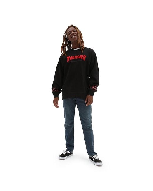 Vans X Thrasher Flame Crew Sweatshirt in Black for Men | Lyst UK