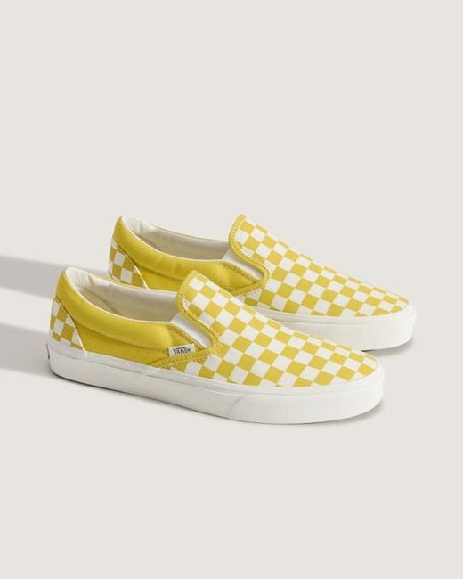 Vans Yellow Classic Slip-On Shoes for men