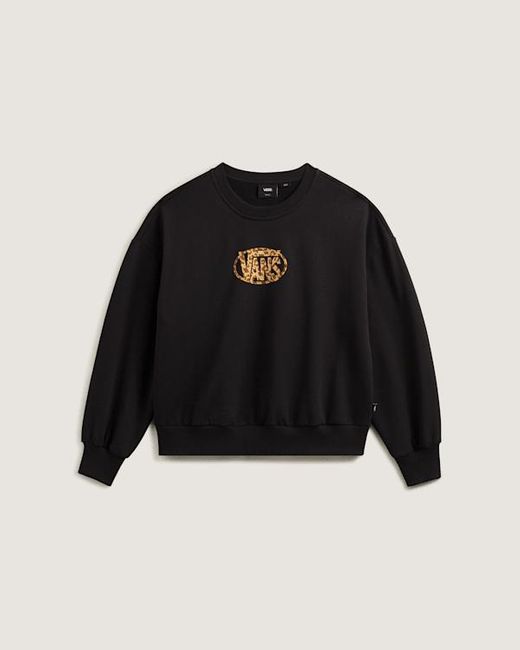 Vans Leopard Oval Sweater Met Ronde Hals, Vrouw, Grootte in het Black