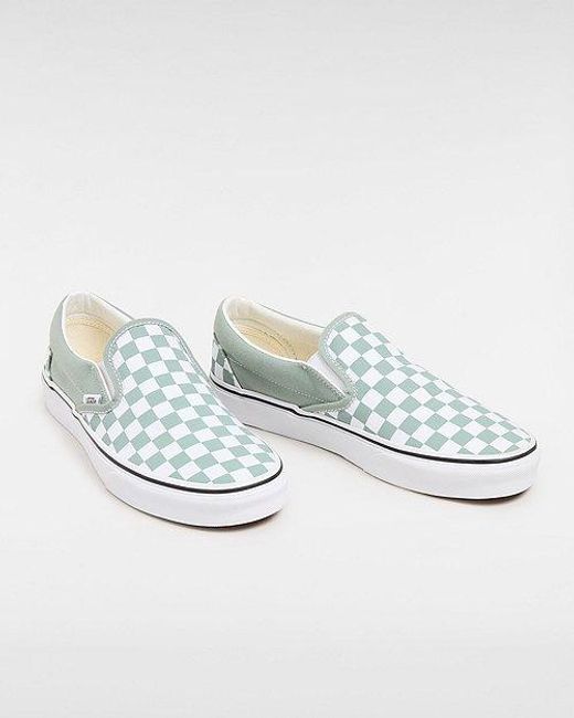 Vans Blue Classic Slip-on Checkerboard Shoes
