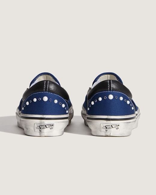 Vans Blue Premium Classic Slip-On Shoes for men