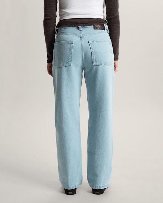 Vans Blue Check-5 Mid Rise Straight Trousers