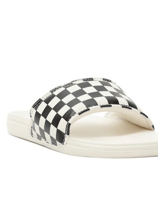Vans White Checkerboard La Costa Slide-On