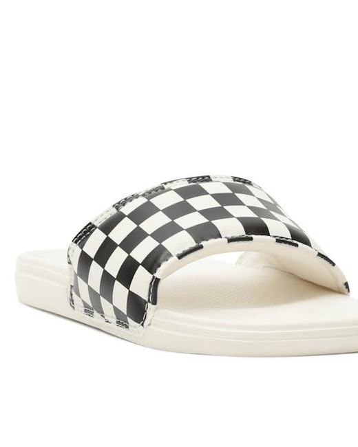 Vans White Checkerboard La Costa Slide-On, Frau, Größe
