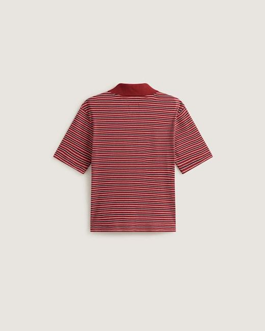 Vans Red Priscilla Stripe Polo Shirt