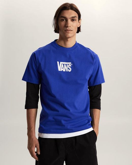 Vans Blue Stretch Logo T-Shirt for men