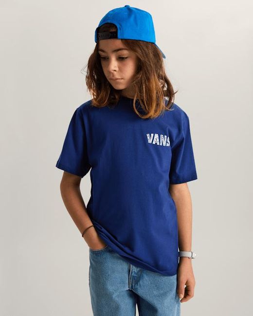 Vans Blue Kids Racing Flames T-Shirt (8-14 Years)