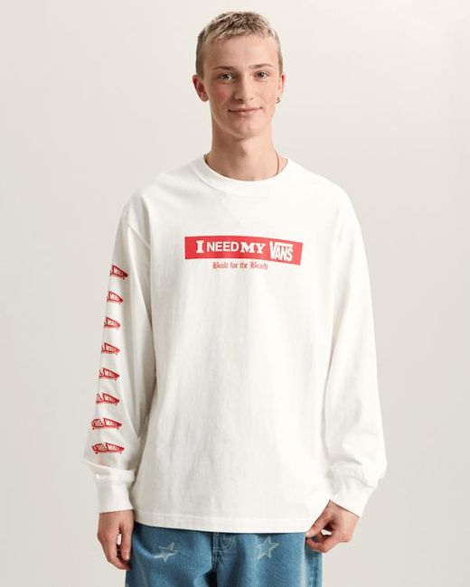 Vans White I Need My Long Sleeve T-Shirt for men