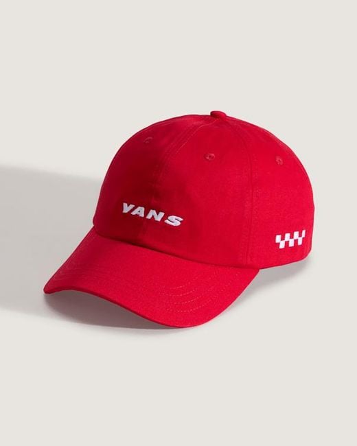 Vans Red Check Side Jockey Hat for men