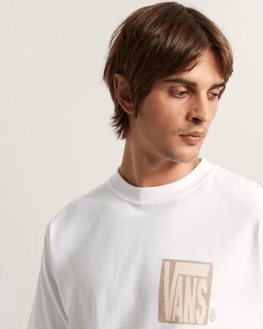 Vans White Stretch Stack Crackle T-Shirt for men
