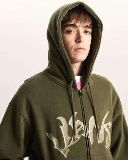 Vans Green Wild Circle Full Zip Pullover Hoodie for men