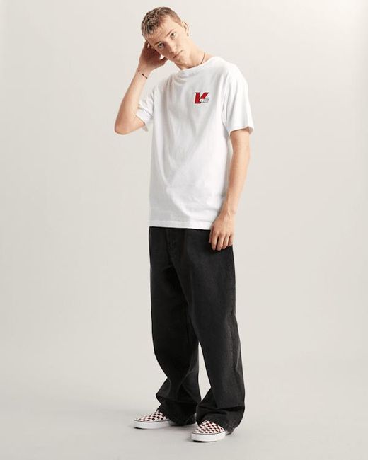 Vans Black Check-5 Baggy Denim Trousers for men