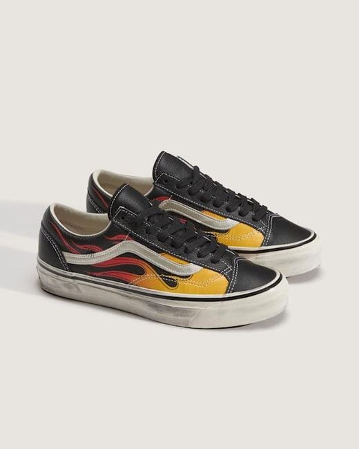 Vans Black Premium Old Skool 36 Flames Shoes for men