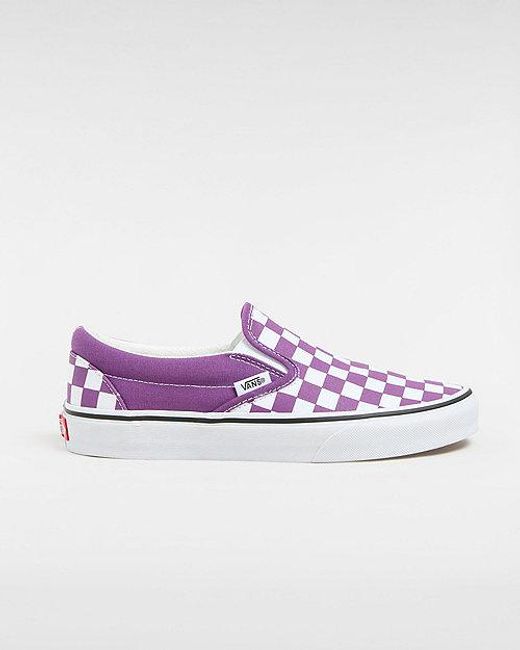 Vans Purple Classic Slip-on Checkerboard Shoes