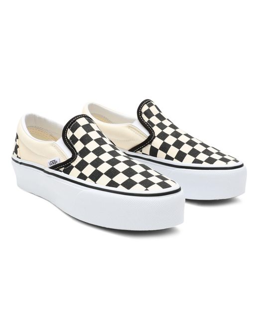 Chaussures Checkerboard Classic Slip-on Platform Toile Vans pour ... Chaussures Checkerboard Classic Slip-on Platform Toile Vans pour ...