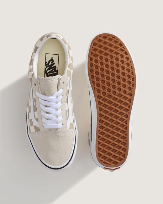 Vans White Old Skool Checkerboard Shoes for men