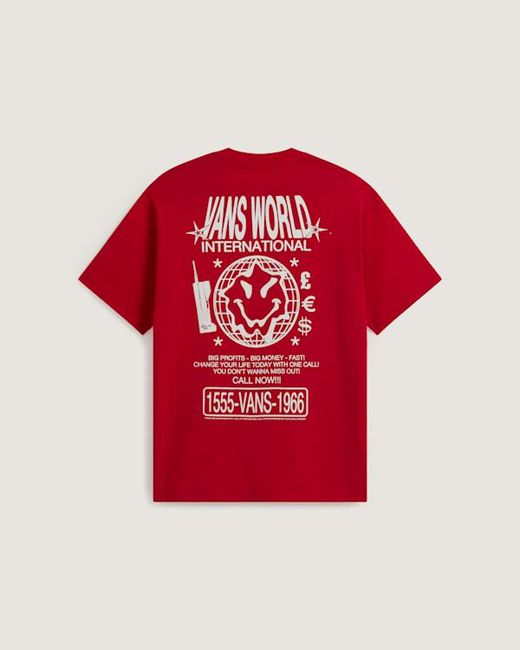 Vans Red World Intl Ss Tee Racing for men