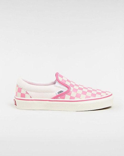 Vans Pink Classic Slip-on Checkerboard Shoes