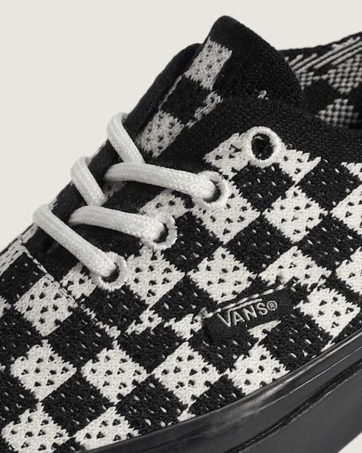 Vans Black Premium Authentic Checkerboard Shoes for men