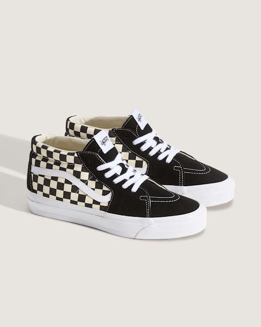 Vans White Premium Sk8-Mid 83 Shoes (Lx Checkerboard/Off)