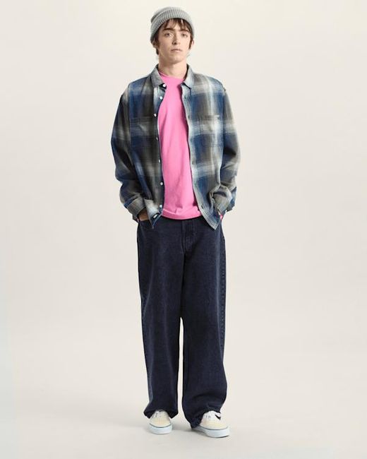 Vans Blue Plaid Long Sleeve Shirt for men