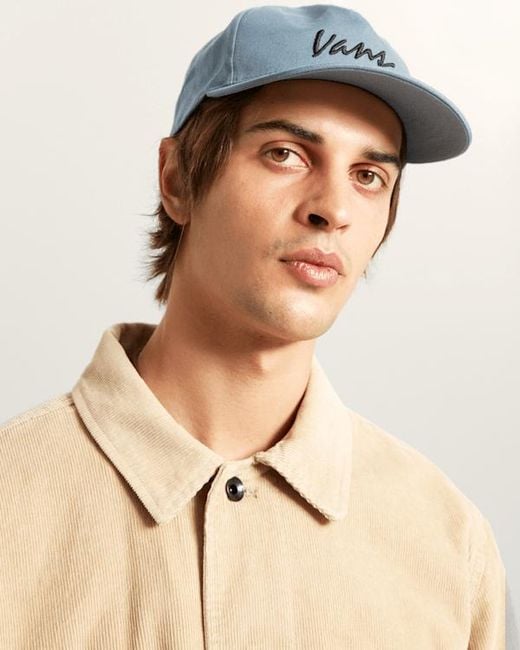 Vans Blue Classic Script Snapback Hat for men