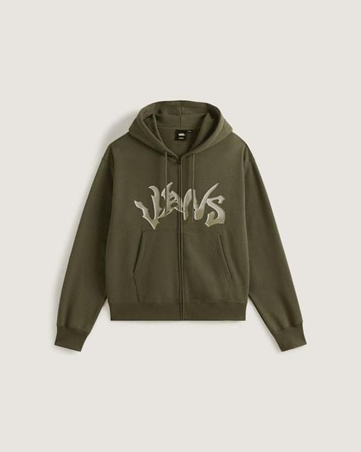 Vans Green Wild Circle Full Zip Pullover Hoodie for men