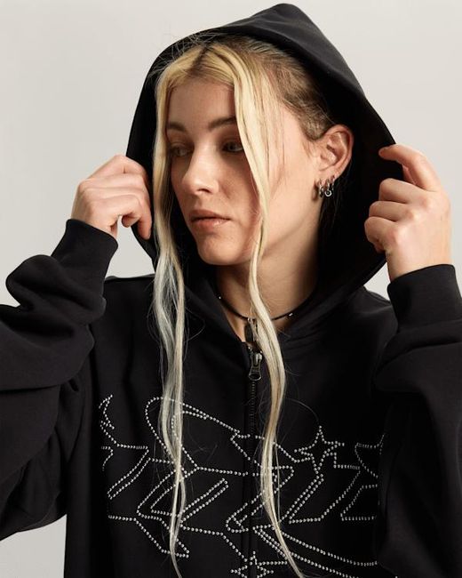 Vans Black Y2K Star Zip Pullover Hoodie