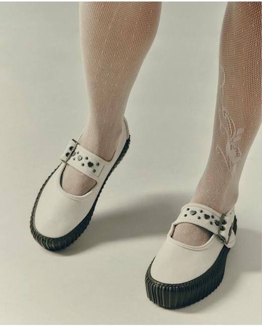 Vans White Mary Jane Creeper Platform Shoes for men