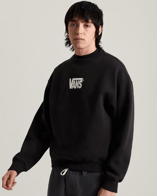 Vans Black Stretch Logo Crew Sweatshirt for men