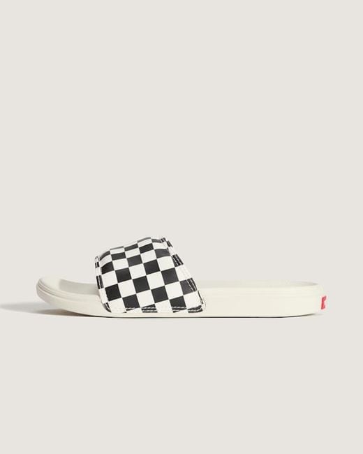 Vans White Checkerboard La Costa Slide-On, Frau, Größe