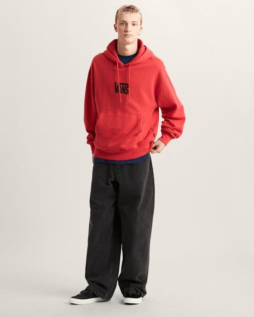 Vans Red Stretch Logo Pullover Hoodie for men
