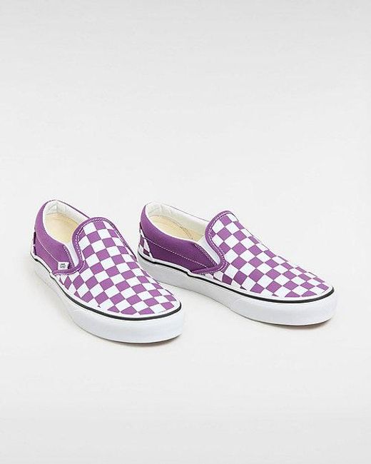 Chaussures Classic Slip-on Checkerboard Vans en coloris Purple