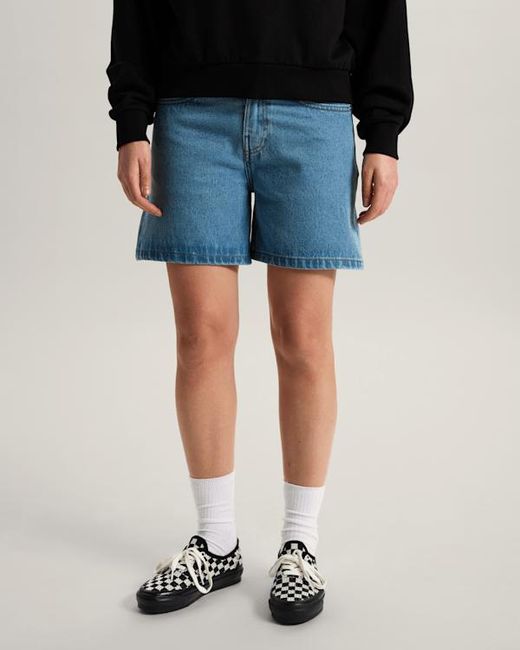 Vans Blue Check-5 Mid Rise Shorts