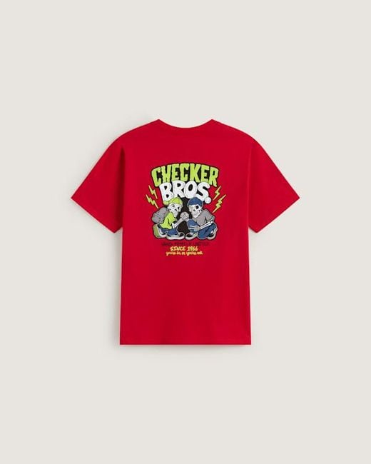 Vans Red Kids Checker Bros T-Shirt (8-14 Years)