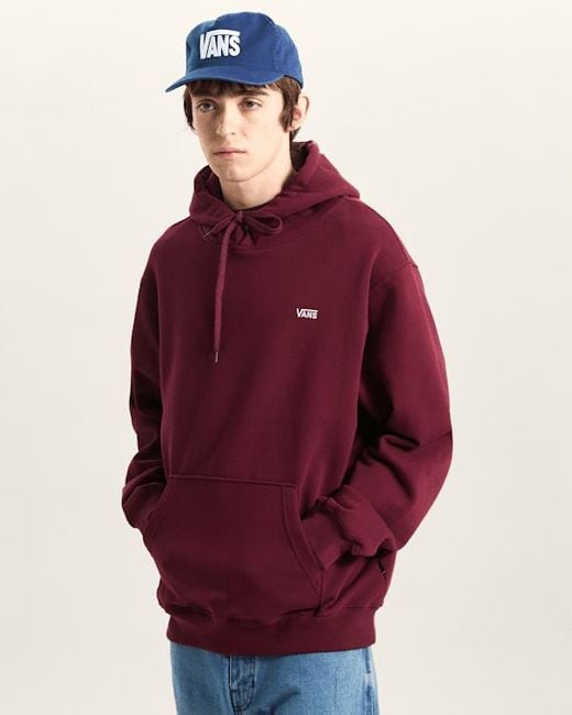 Vans Red Left Chest Ii Logo Pullover Hoodie for men