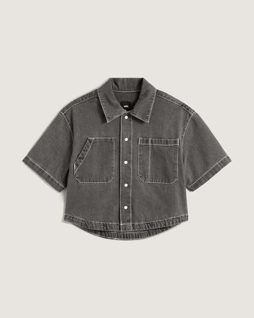 Vans Gray Natalie Denim Button Up Shirt