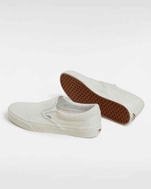 Vans White Classic Slip-On Checkerboard Shoes for men