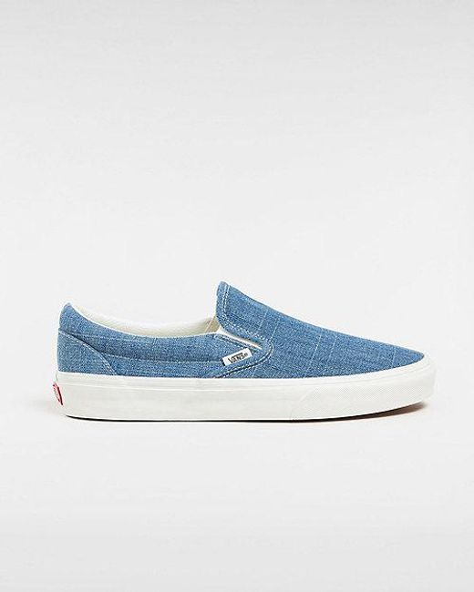 Vans Blue Classic Slip-on Summer Linen Shoes