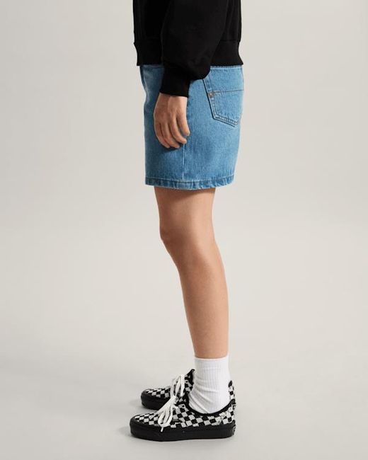 Vans Blue Check-5 Mid Rise Shorts