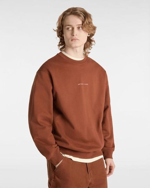 Vans Brown Art Dept. Crew Sweatshirt for men