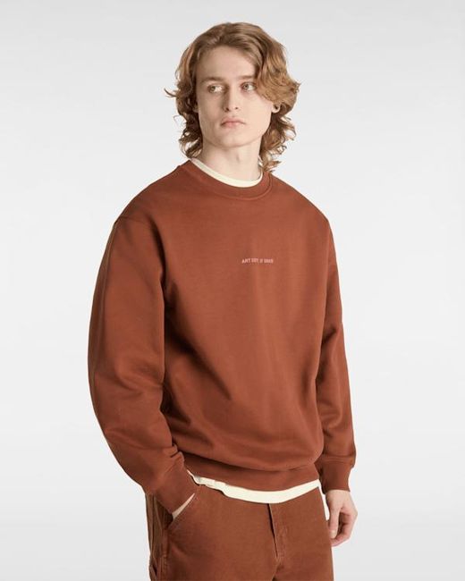 Vans Brown Art Dept. Crew Sweatshirt for men