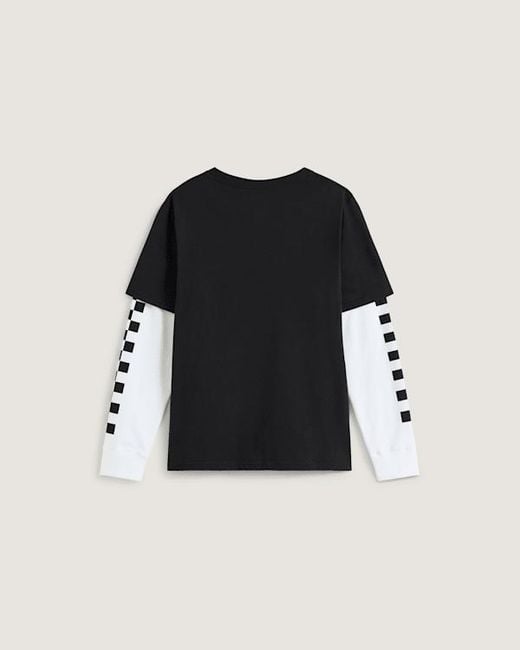 Vans Black Kids Tilted Twofer Ls T-Shirt (8-14 Years)