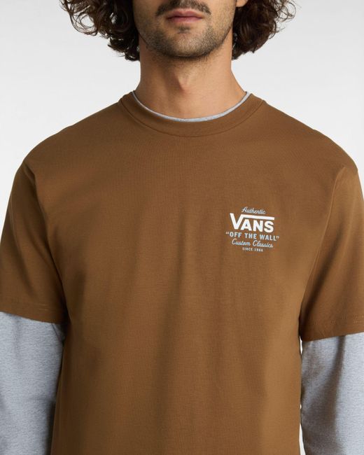 Vans Holder St Classic T-shirt in Brown für Herren