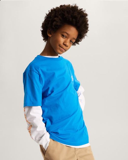 Vans Blue Kids Double Standard T-Shirt (8-14 Years)