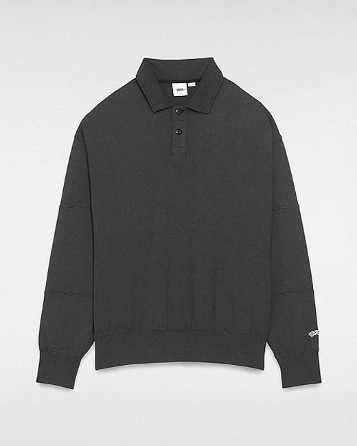 Vans Gray Premium Collared Long Sleeve Rugby Shirt for men